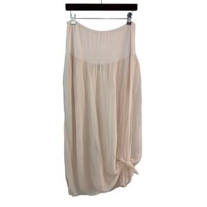 LOLA Made in Italy Pink Silk Blend Bubble Hem Knot Skirt Women Size L